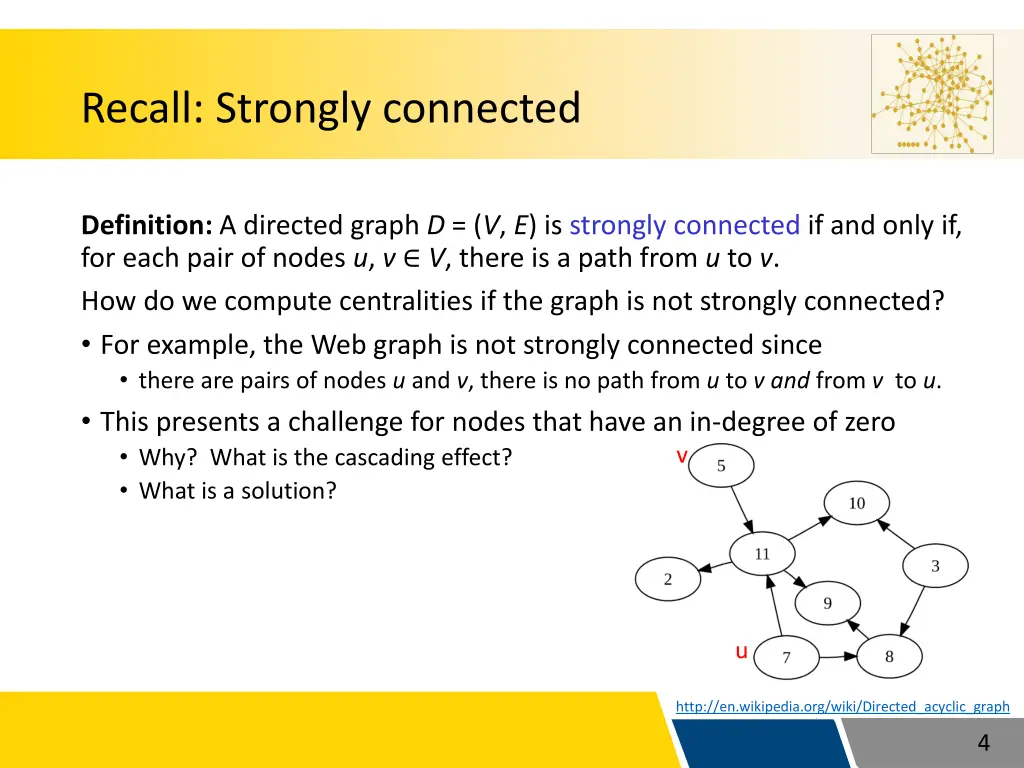 recall strongly connected