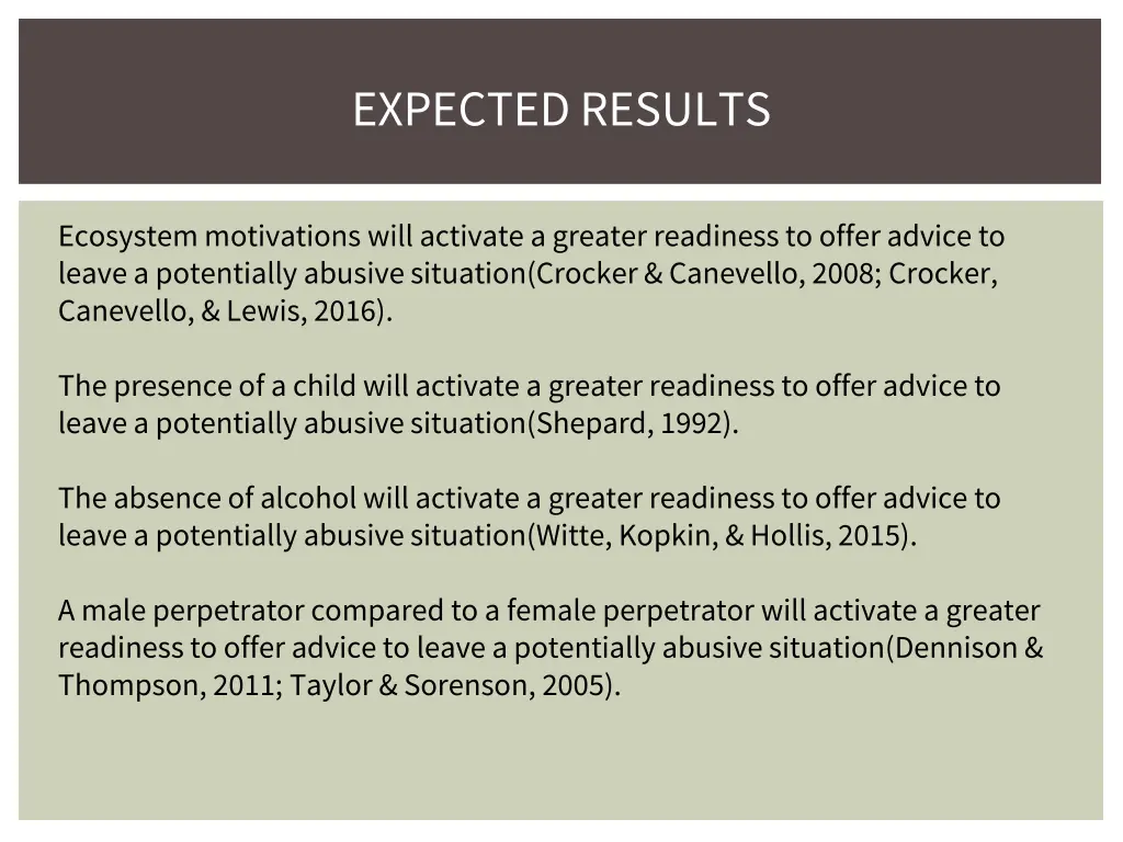 expected results