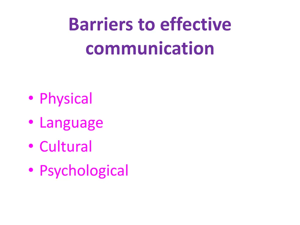 barriers to effective communication