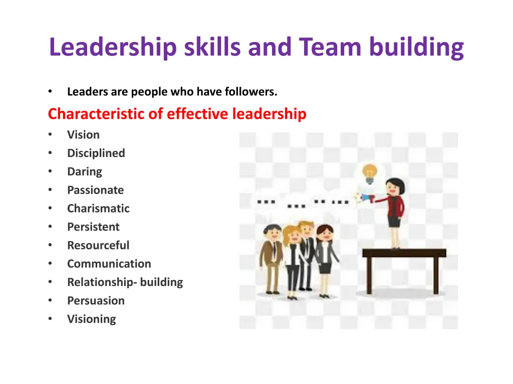 leadership skills and team building