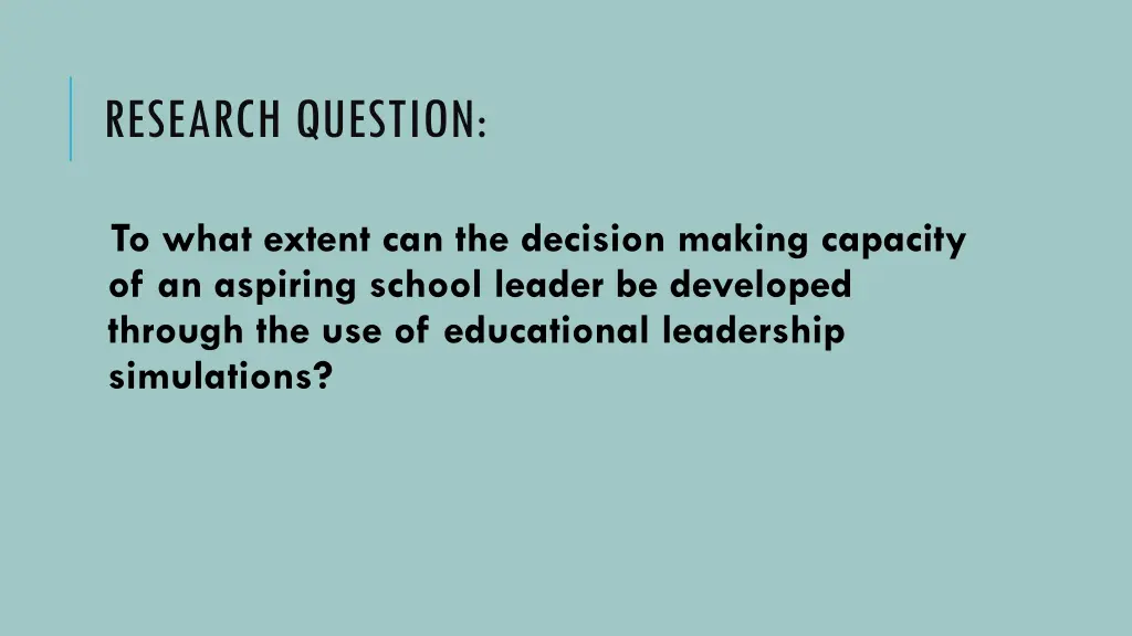 research question