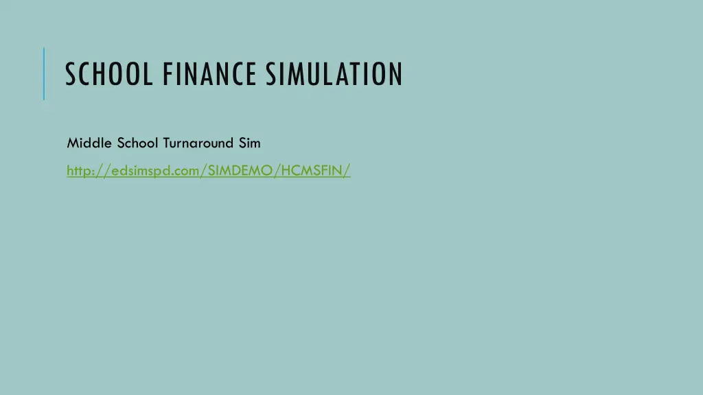 school finance simulation