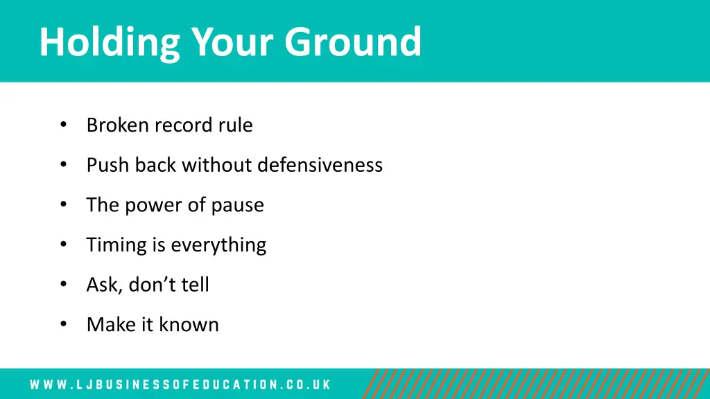 holding your ground