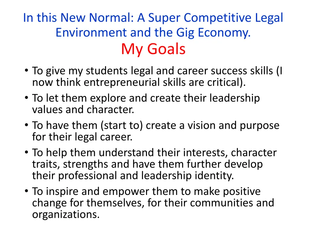 in this new normal a super competitive legal