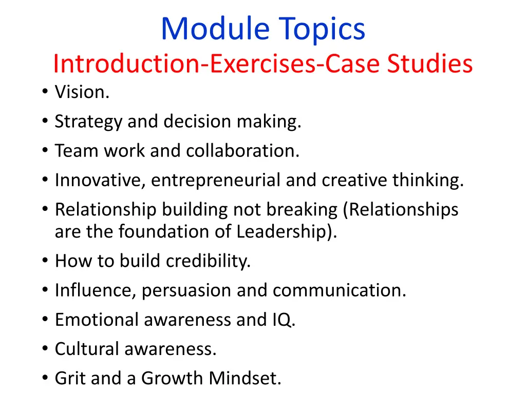 module topics