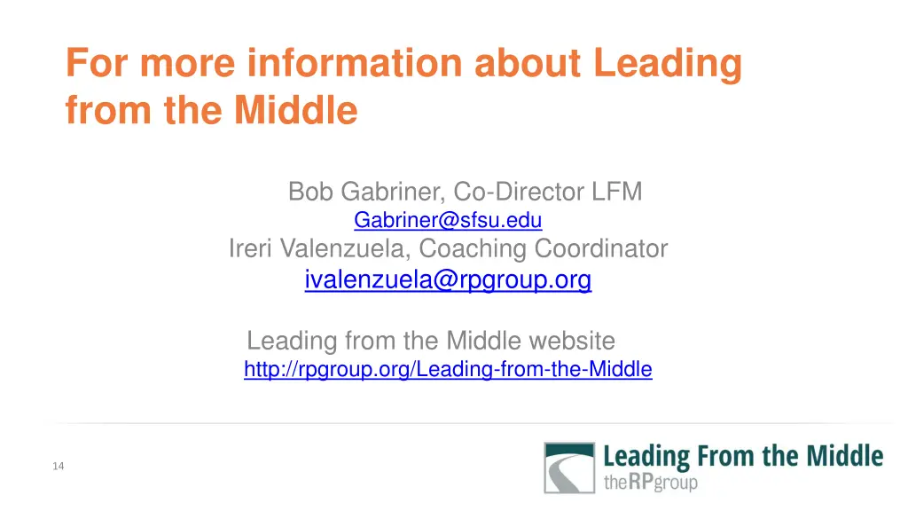 for more information about leading from the middle