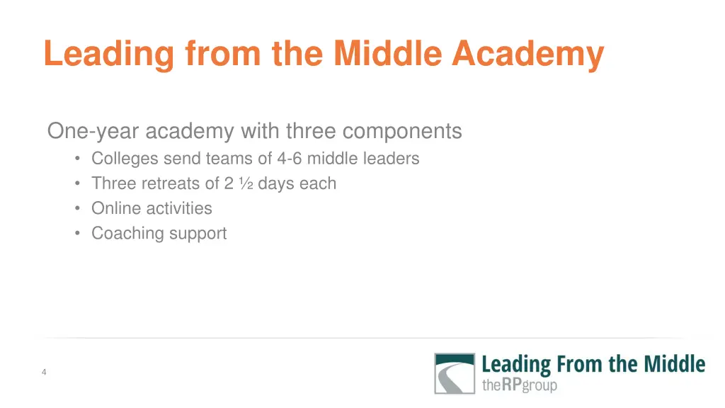 leading from the middle academy