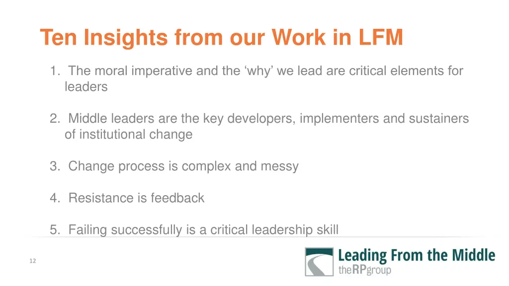 ten insights from our work in lfm
