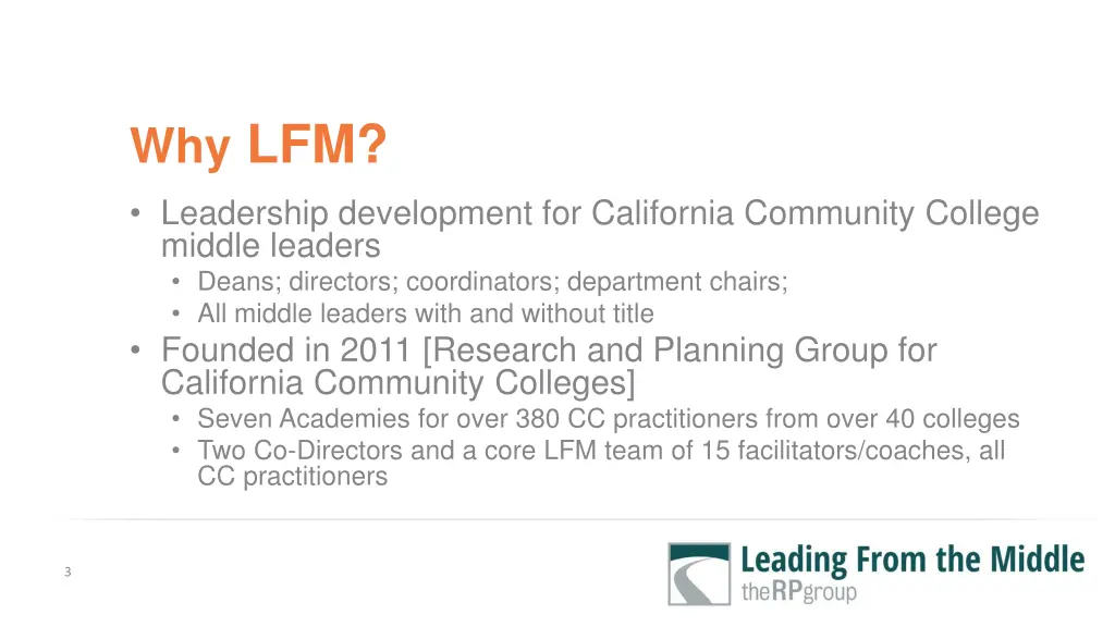 why lfm leadership development for california