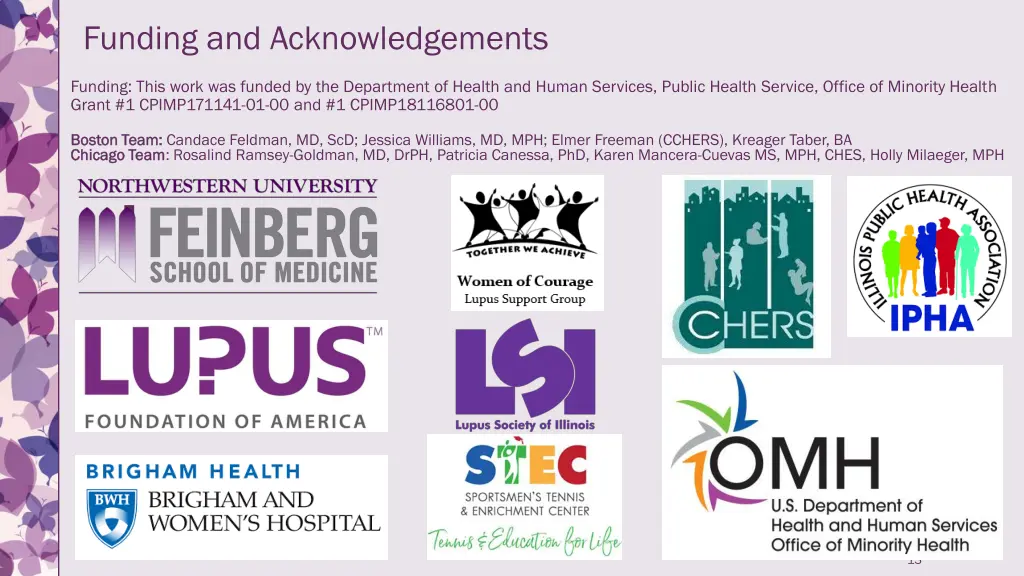 funding and acknowledgements