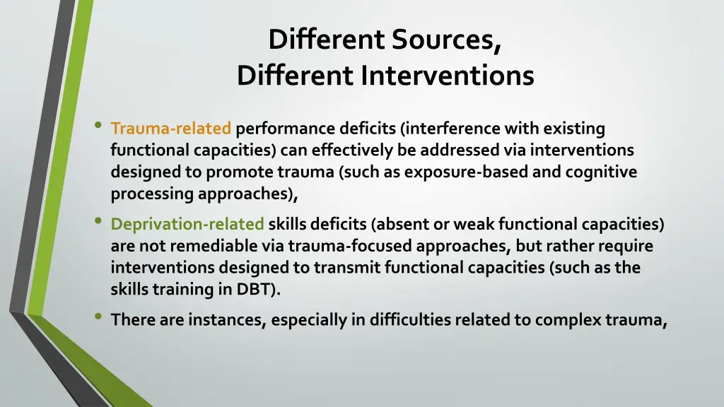 different sources different interventions