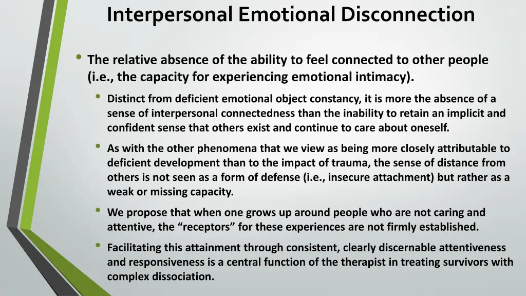 interpersonal emotional disconnection
