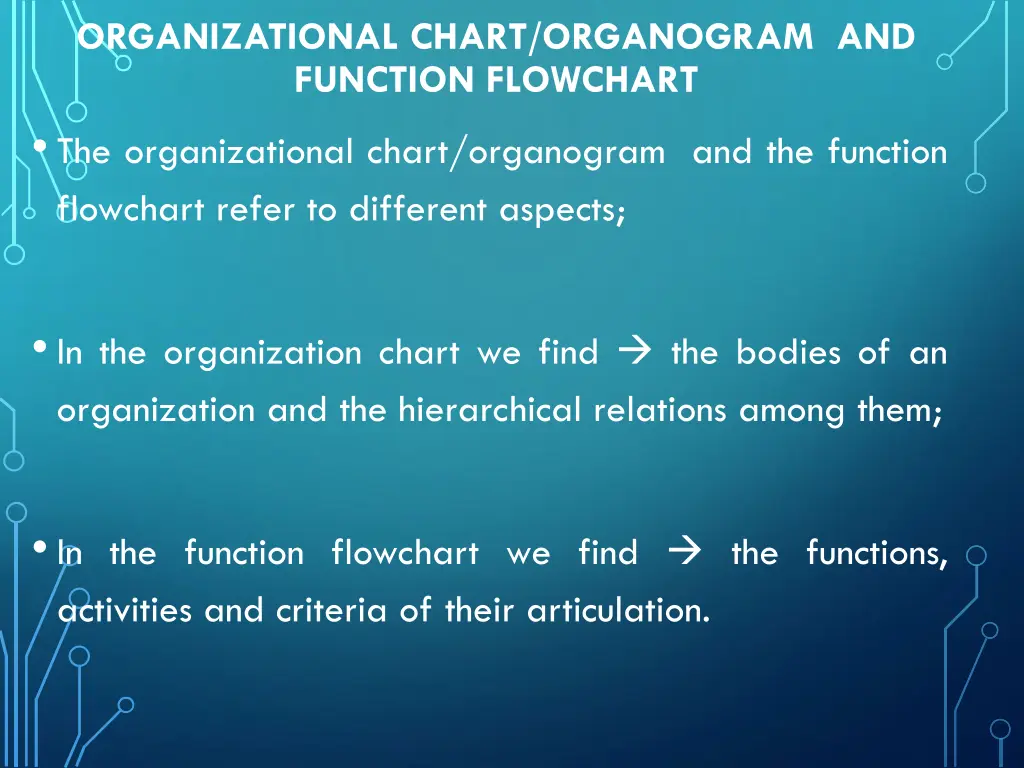 organizational chart organogram and function