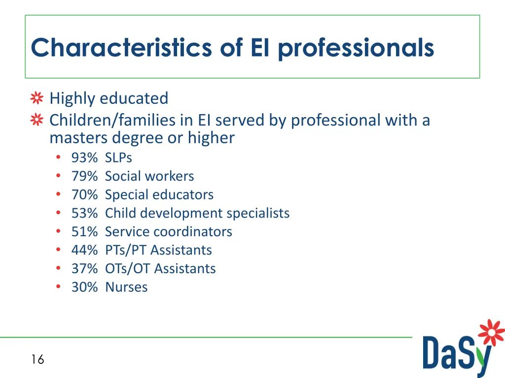 characteristics of ei professionals 1
