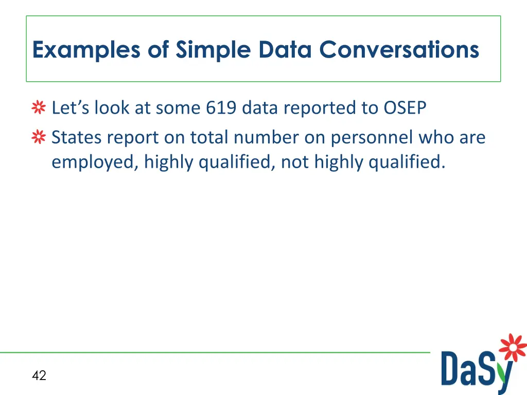 examples of simple data conversations