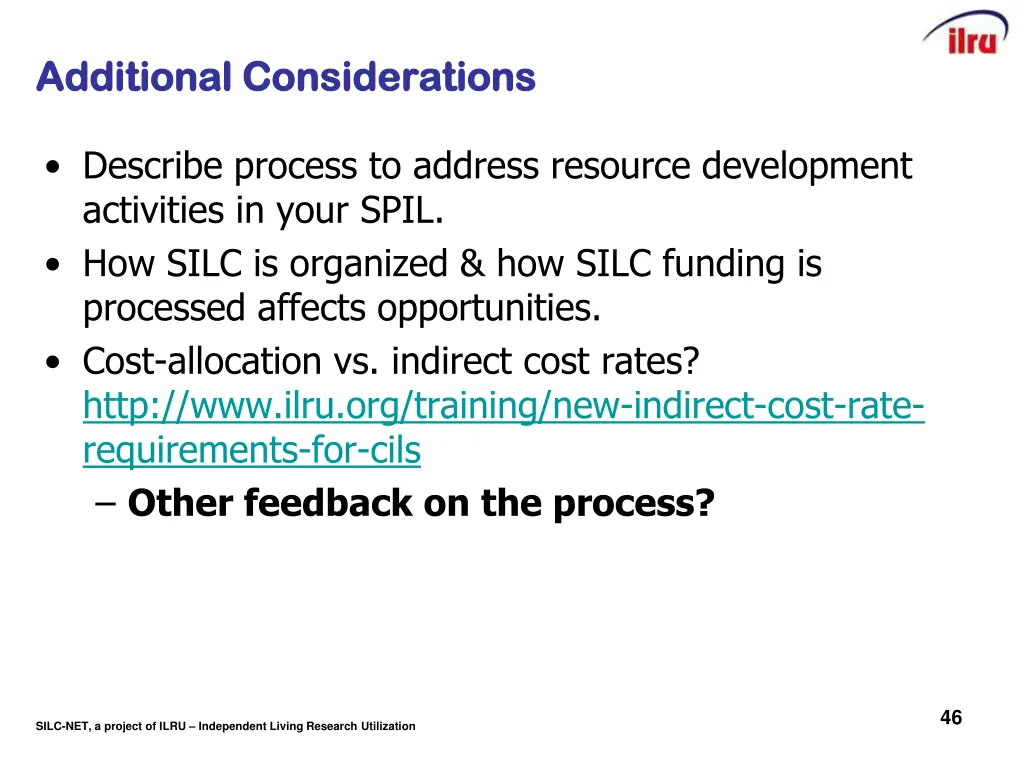 additional considerations additional