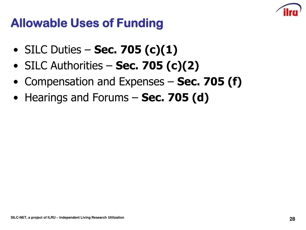 allowable uses allowable uses of funding
