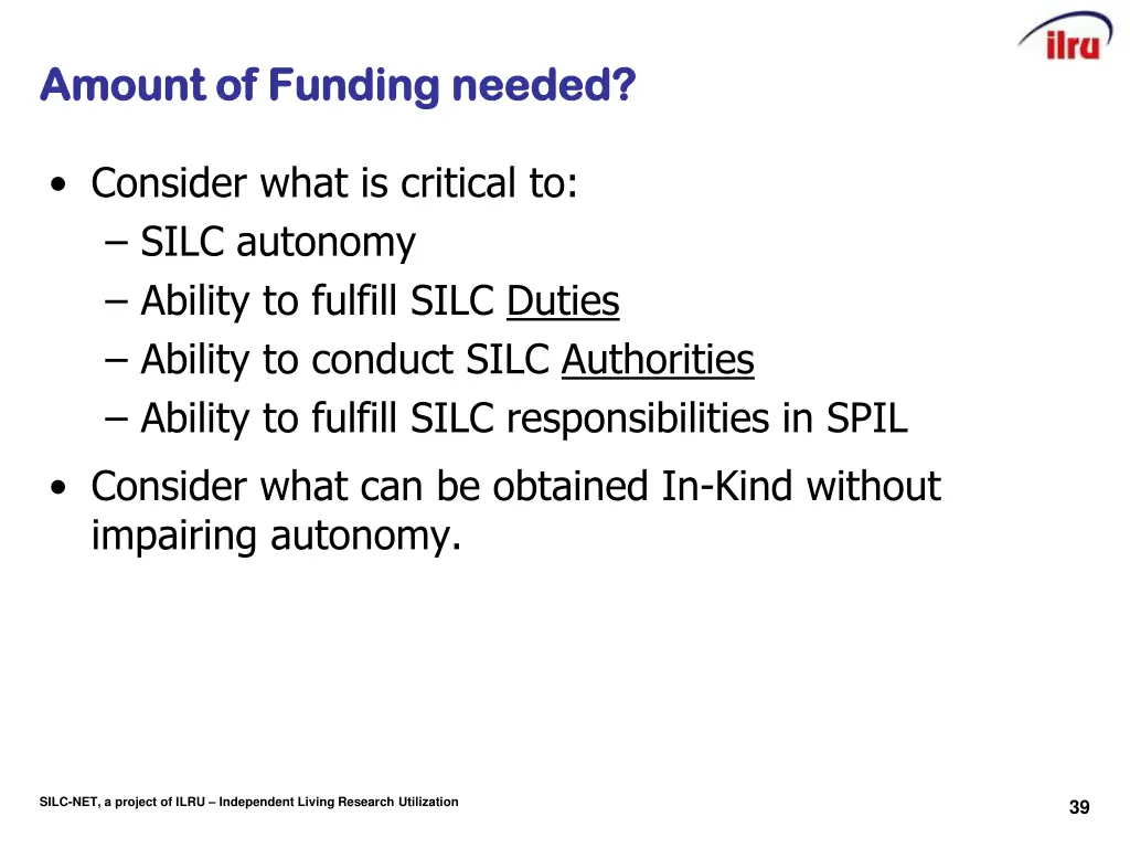 amount of funding needed amount of funding needed