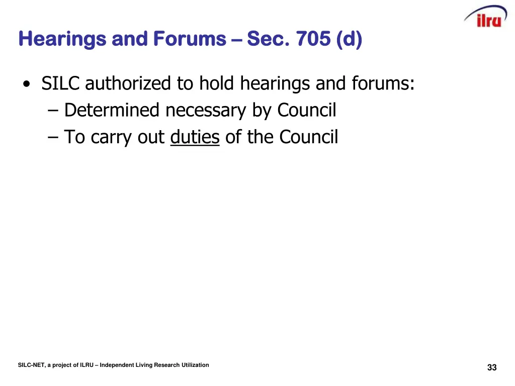 hearings and forums hearings and forums sec 705 d