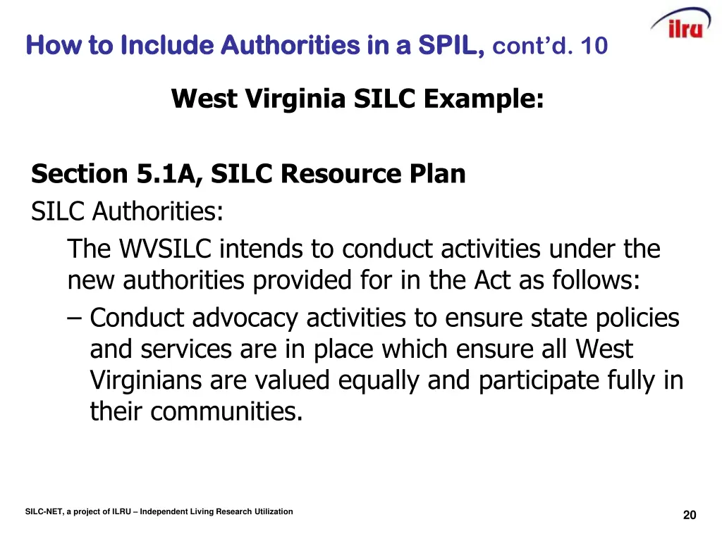 how to include authorities in a spil 10