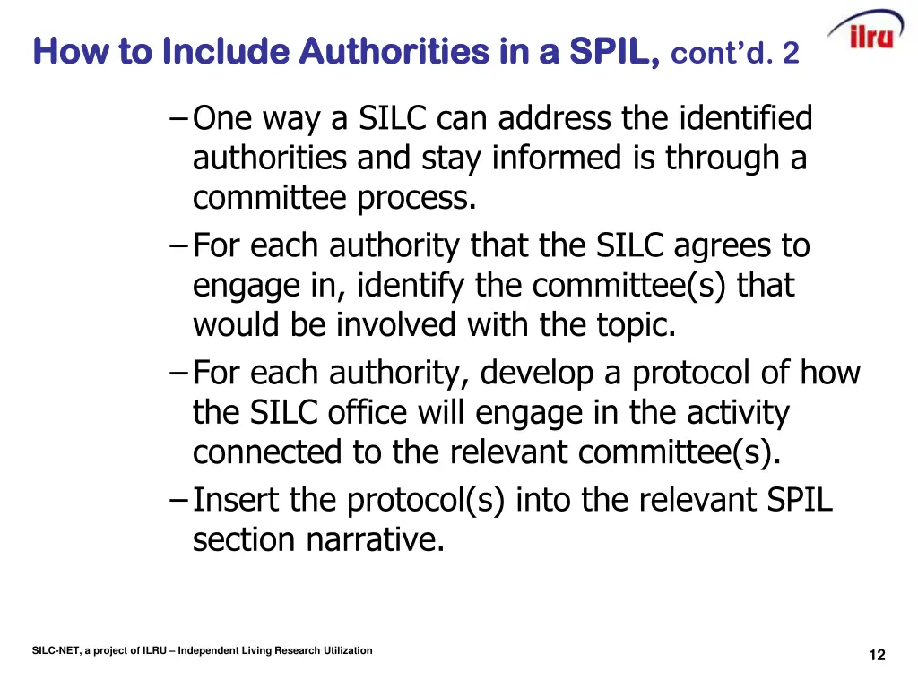 how to include authorities in a spil 2