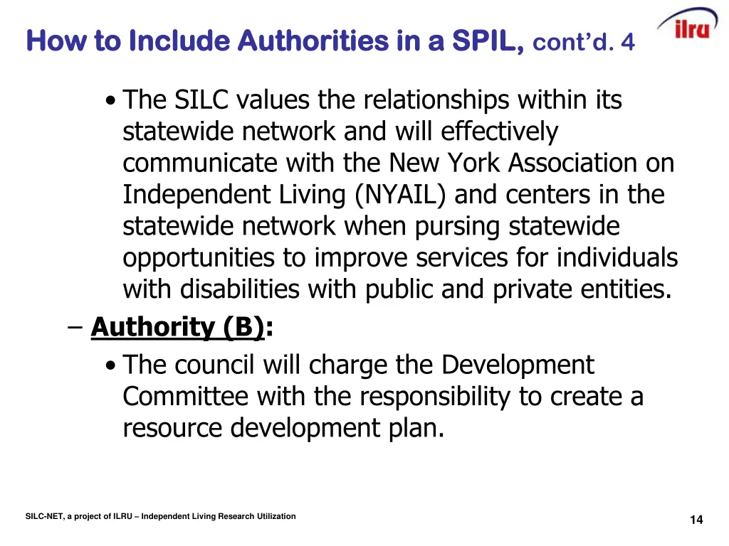 how to include authorities in a spil 4