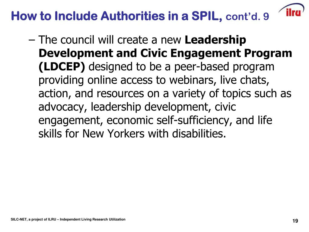 how to include authorities in a spil 9