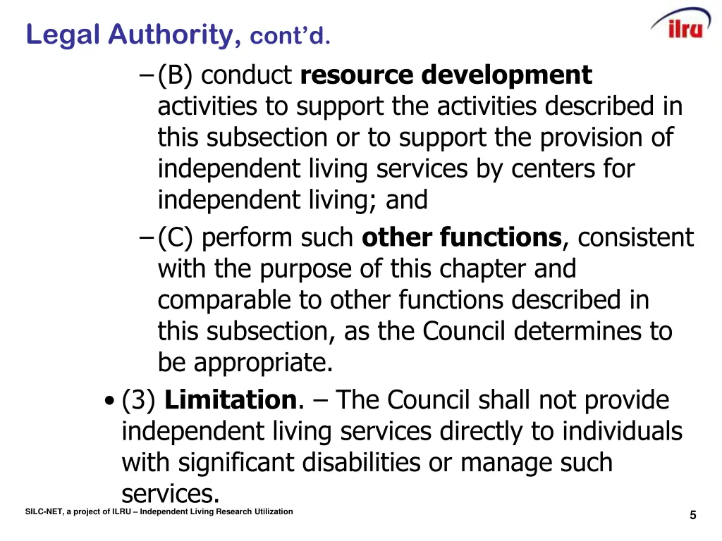 legal authority cont d