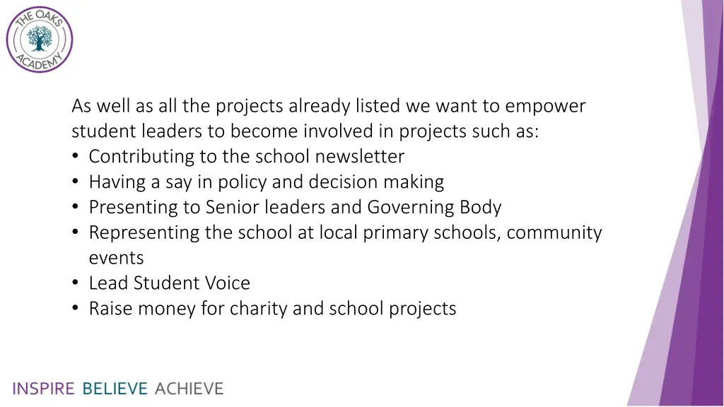 as well as all the projects already listed