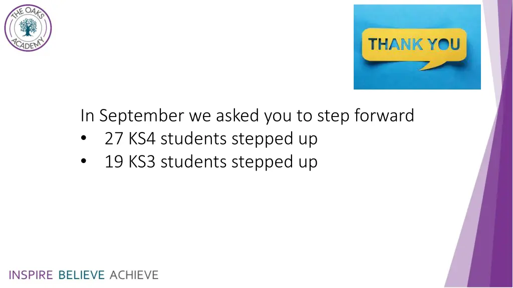 in september we asked you to step forward
