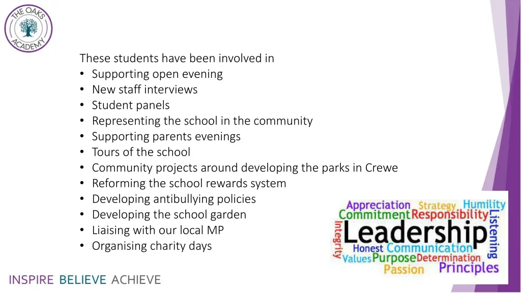 these students have been involved in supporting