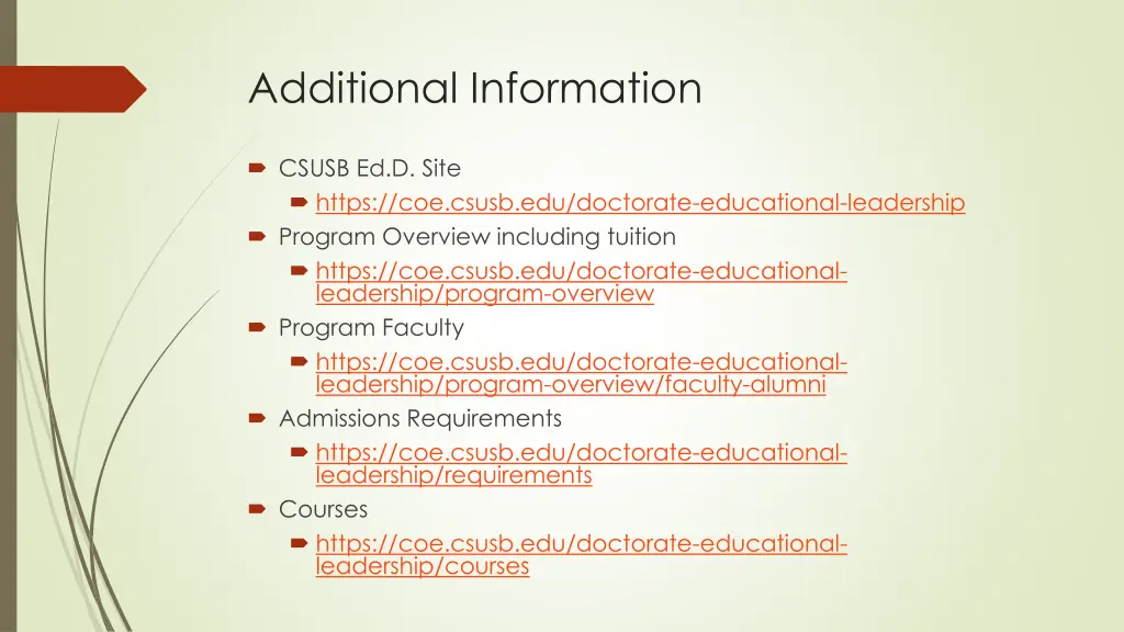 additional information