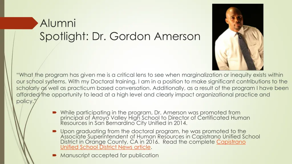 alumni spotlight dr gordon amerson