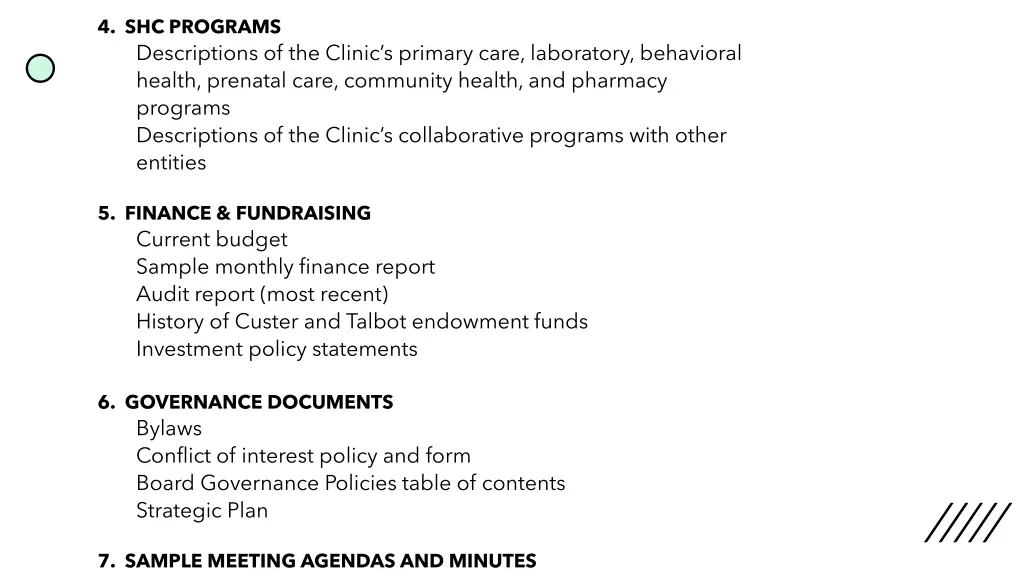 4 shc programs descriptions of the clinic