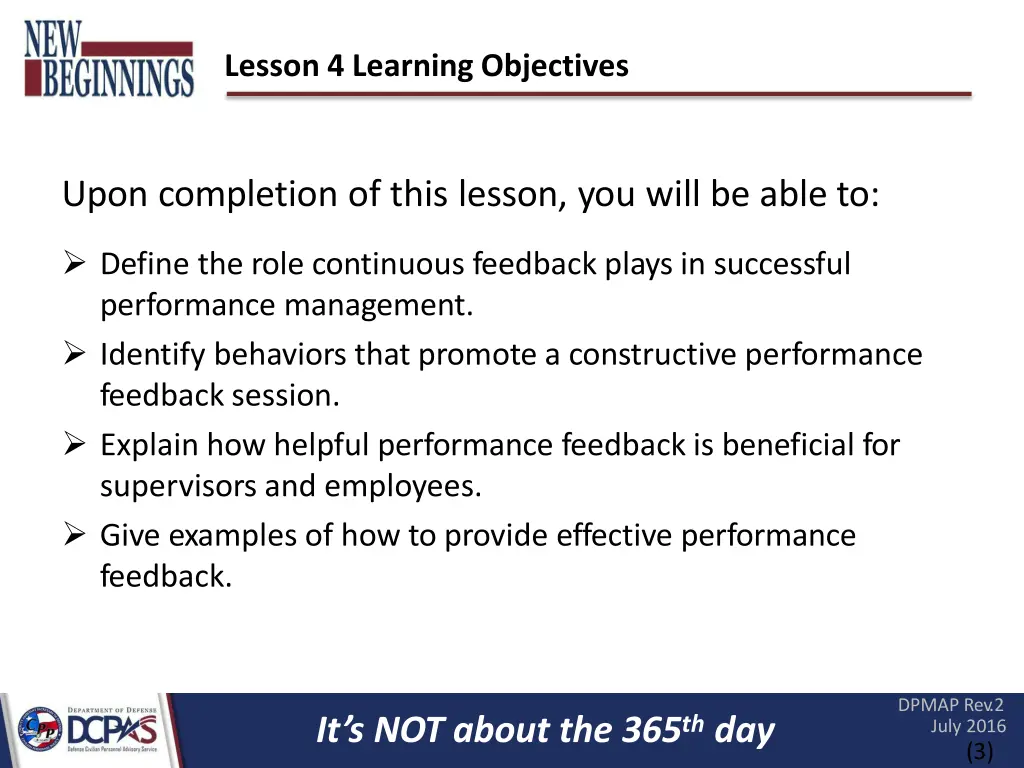 lesson 4 learning objectives