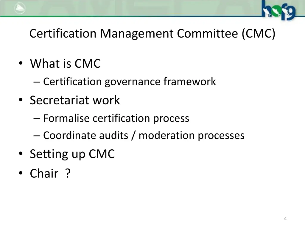 certification management committee cmc