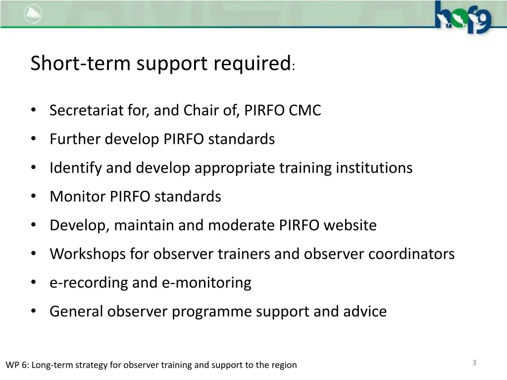 short term support required
