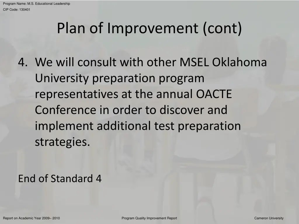 program name m s educational leadership 22