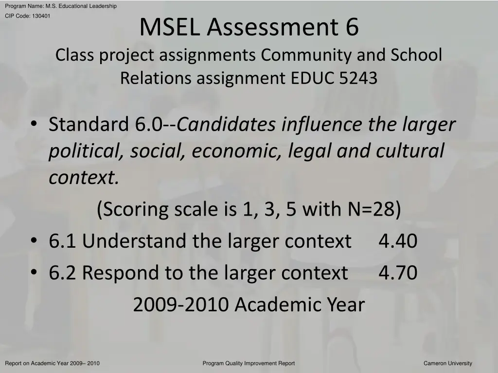 program name m s educational leadership 31