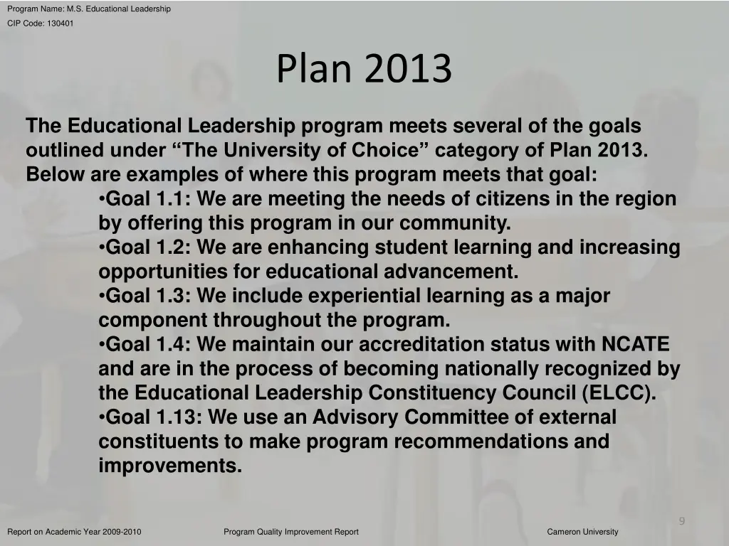 program name m s educational leadership 7