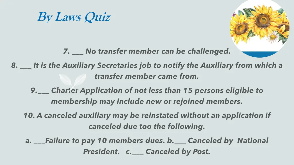 by laws quiz 2