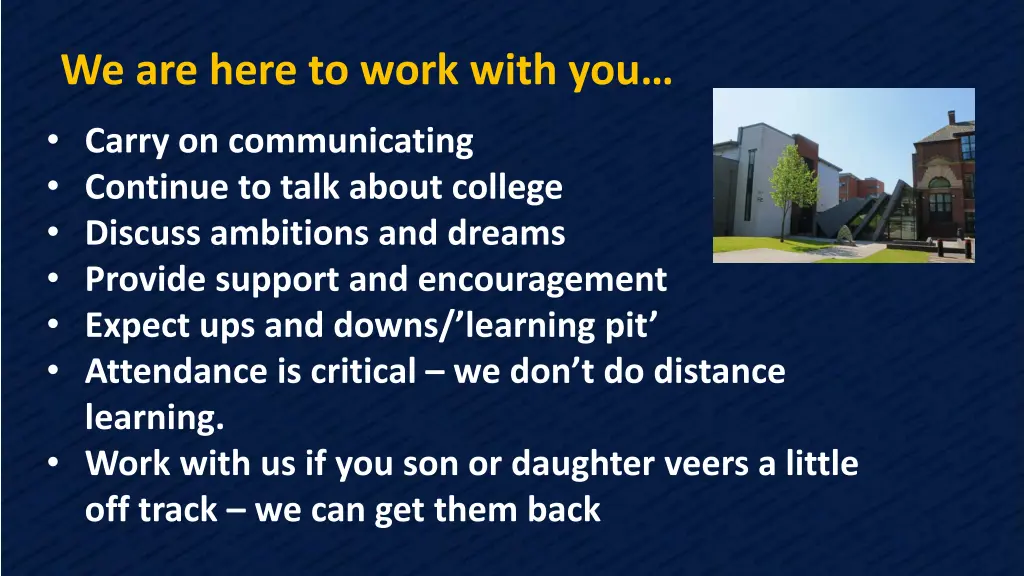 we are here to work with you