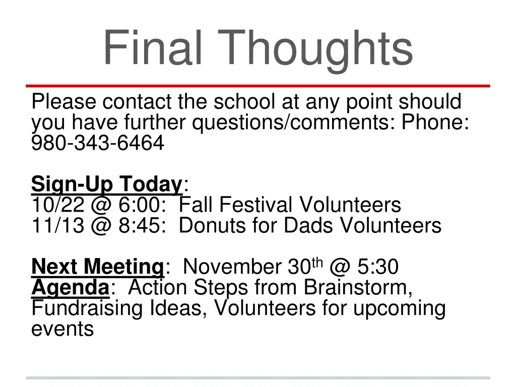final thoughts