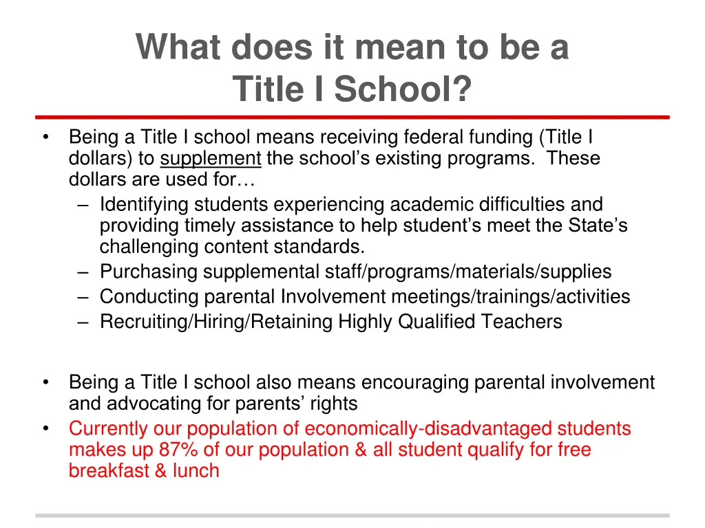 what does it mean to be a title i school