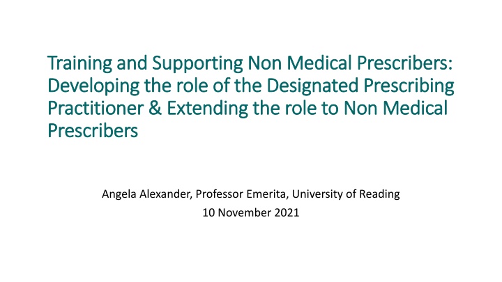 training and supporting non medical prescribers