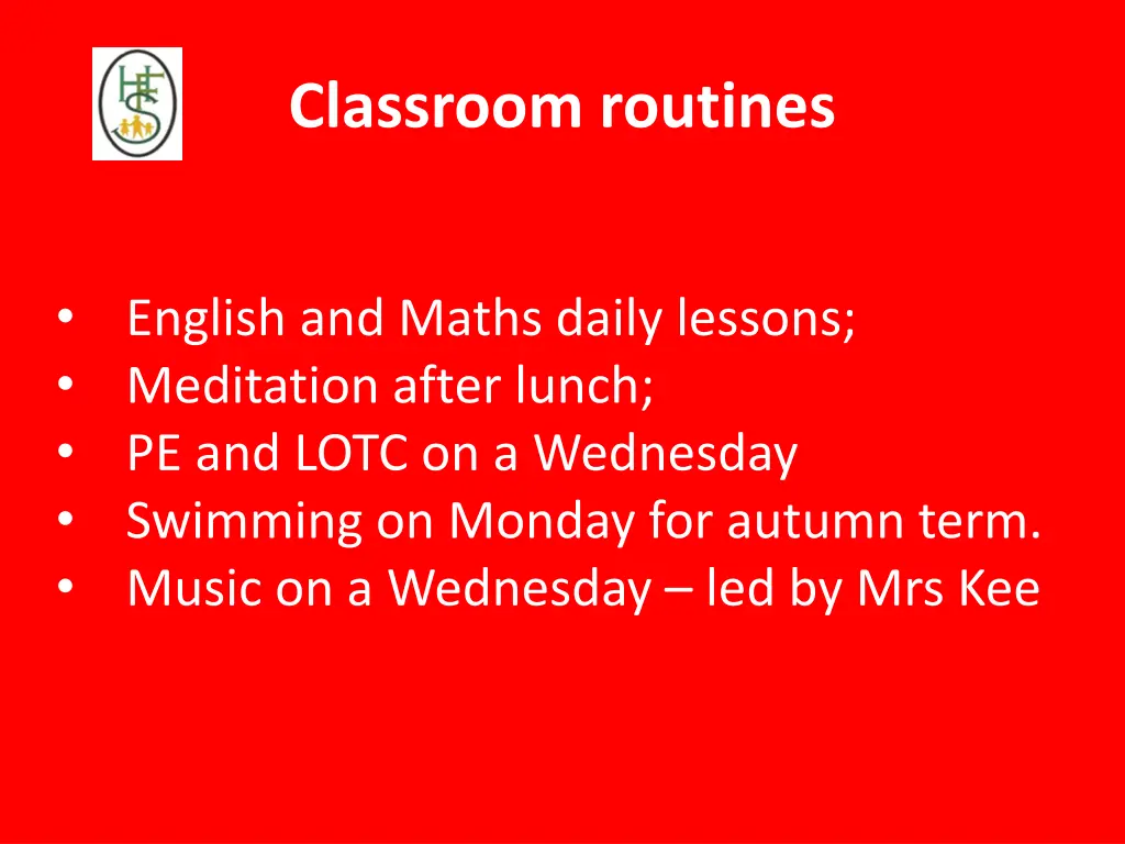 classroom routines