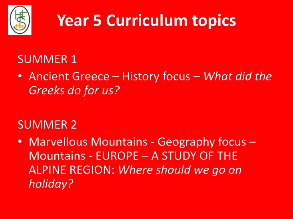 year 5 curriculum topics 2