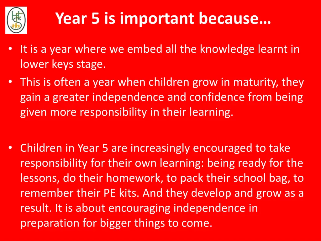 year 5 is important because