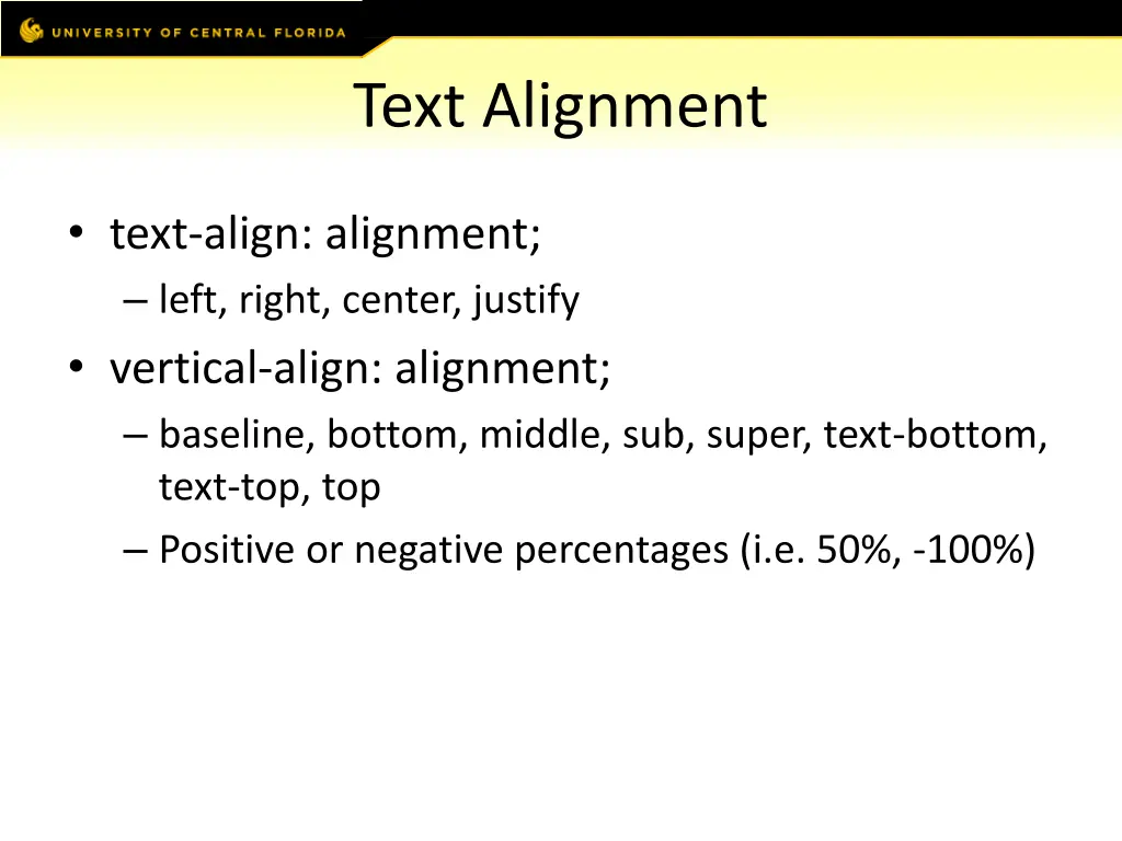 text alignment