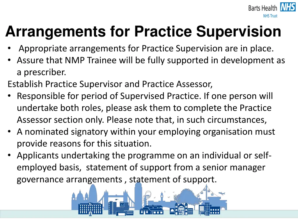 arrangements for practice supervision appropriate